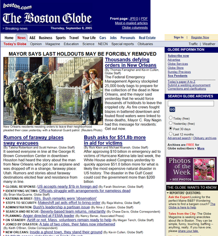 Hurricane Katrina (Boston Globe)