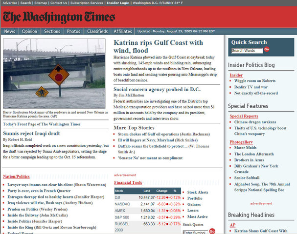 Hurricane Katrina (Washington Times)