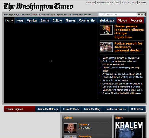 Michael Jackson's death (Washington Times)