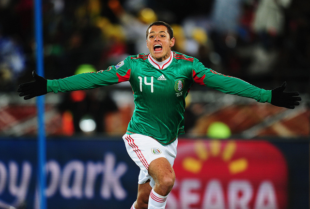 Chicharito scored his frist goal