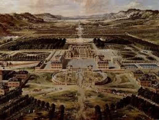 louis the XIV bulids the palace of versailles.