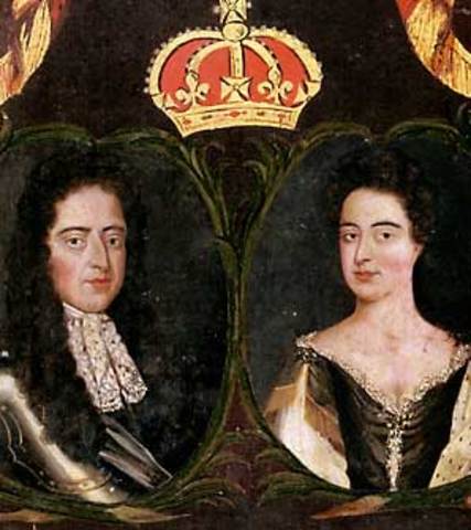 William and Mary rule England after the glorious Revolution.
