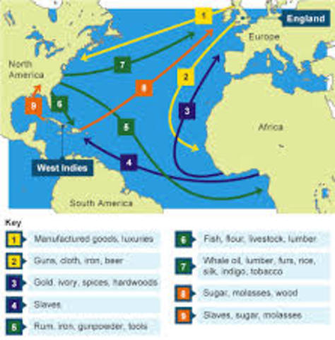 Tabacco was shipped along the Middle Passage of the Triangular Trade to Europe
