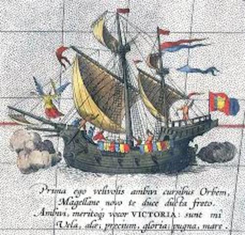 Magellen becomes the first person to circumnavigate the world