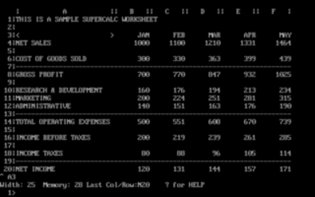 Появлние SuperCalc