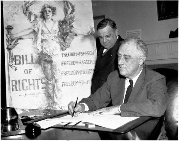 Final declaration of Thanksgiving as national holiday by Franklin D. Roosevelt