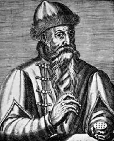 gutenberg invented printing press.