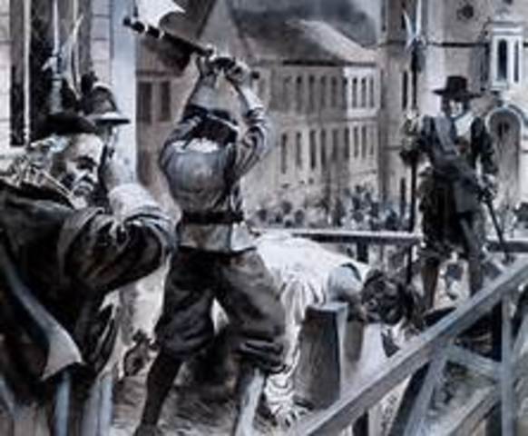 Oliver Cromwell won the English Civil War and executes Charles I