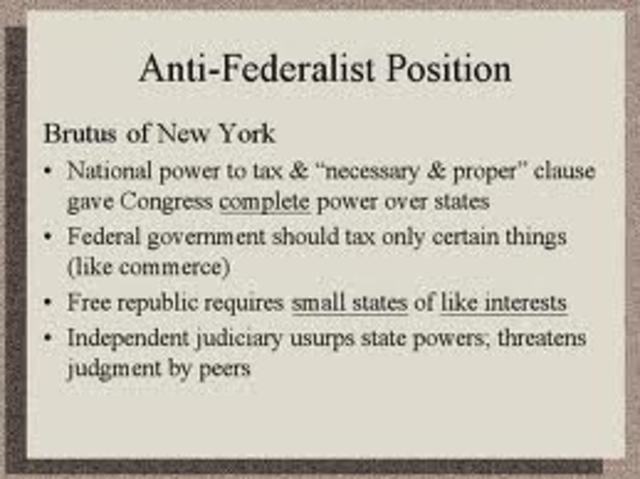 The Anti-Federalist Position