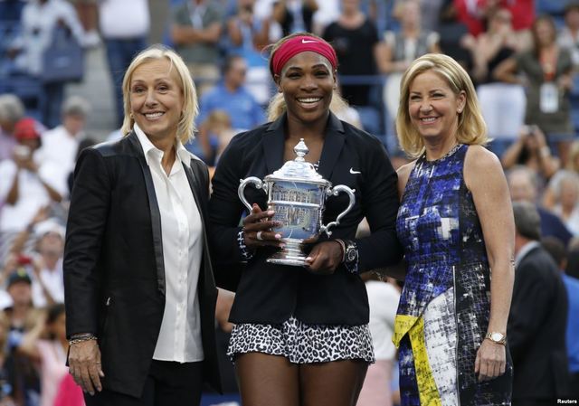 Martina Navratilova, Serena Williams, and Chris Evert