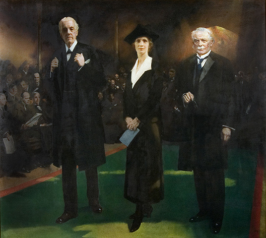 Lady Astor becomes the first woman to take her seat in parliament