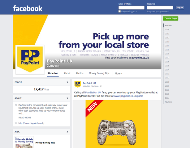 Launched PayPoint social media