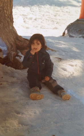 Pisando la nieve por primera vez.