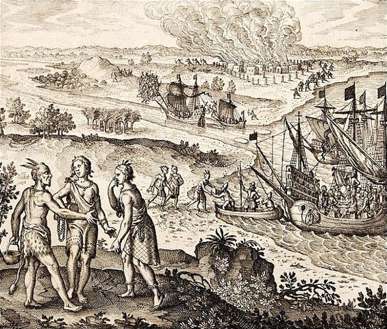 Pocahonats is captured by Captain Argall and returned to Jamestown during Anglo-English hostles