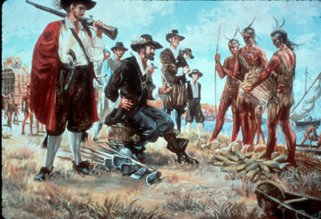 Conflict between the Jamestown settlers and the Native Americans