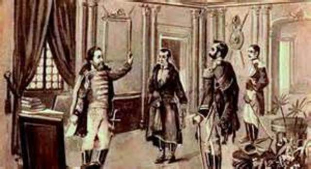 El Virrey Joaquín de la Pezuela proclama la Constitución