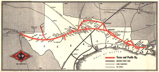 The Texas and Pacific Railway reaches Sierra Blanca in West Texas about 90 miles East El Pasp