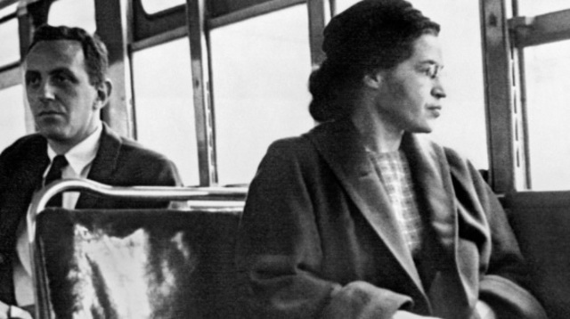 Rosa Parks refuses to give up her seat