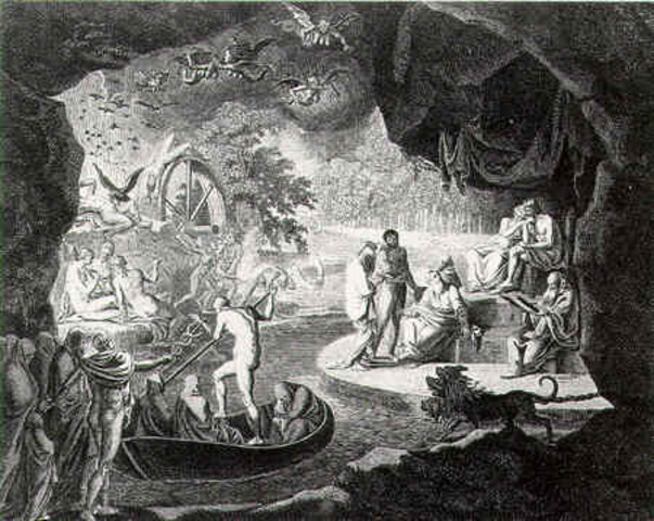 Odysseus enters the Underworld