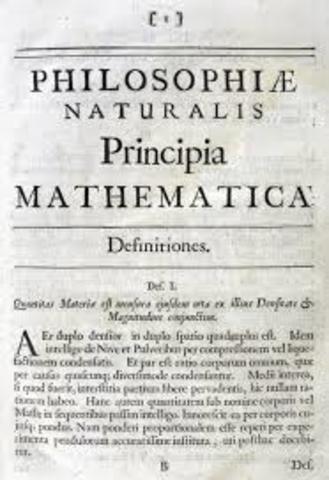 Newton pulished "Mathmatical principles of natural philosophy".