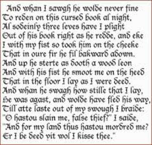 Beginning of Middle English/End of Old English