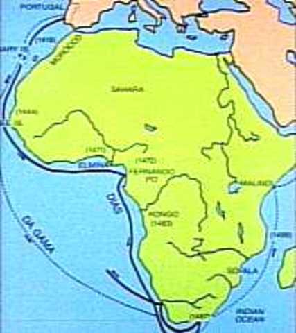 Dias reaches southeast Africa