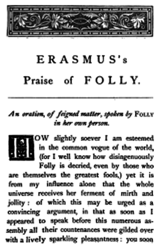 Erasmus' Praise of Folly