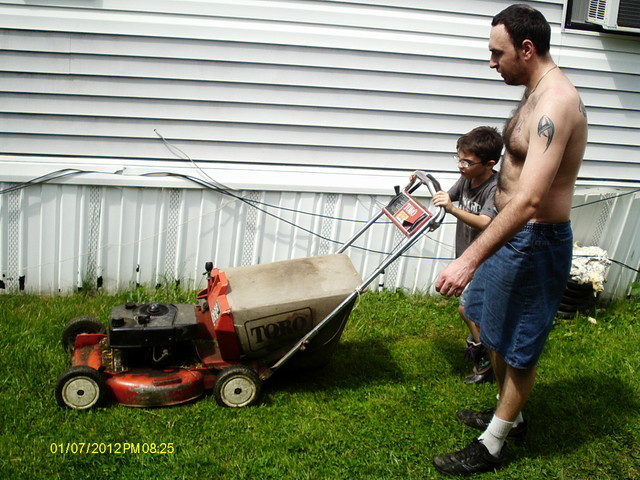 Helped Dad with Yard work.