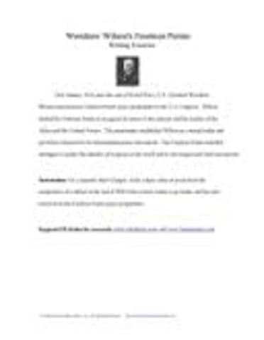 Woodrow Wilson presents Fourteen Points Peace Plan