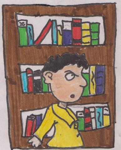 ALEX IS IN THE LIBRARY