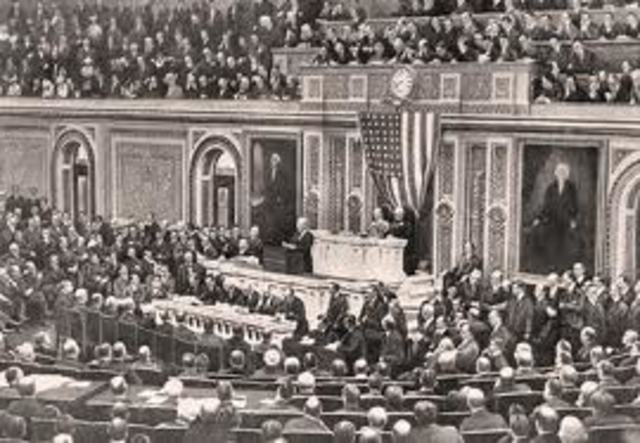 President Wilson Presents his Fourteen Points Peace Plan to Congress
