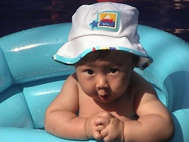 Primeira vez na piscina