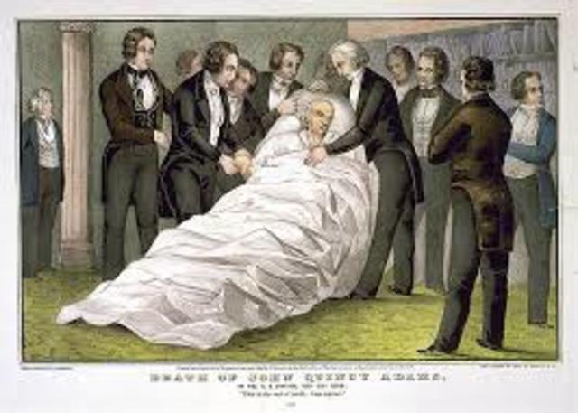 John Quincy Adams Dies
