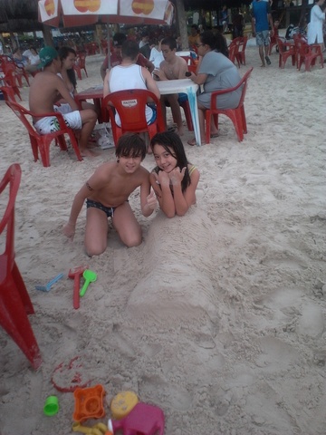 Praia com o primo