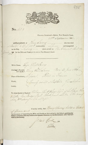 recived a ticket-of-leave