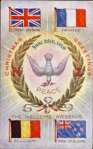 The Treaty of Versailles officially ends World War 1.