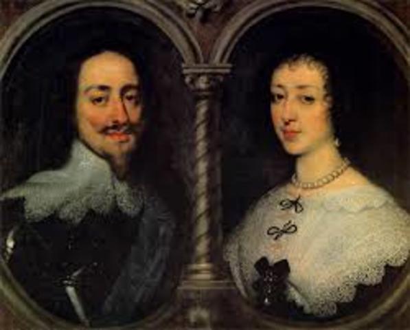 Charles I marries Henrietta of France, a Catholic princess