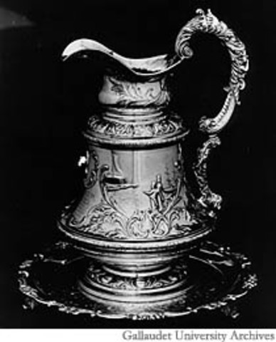 Coin-silver pitcher and tray