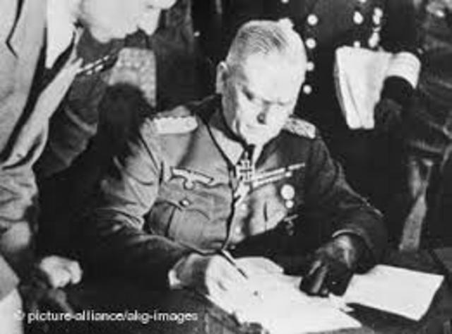 Germany signs an unconditional surrender