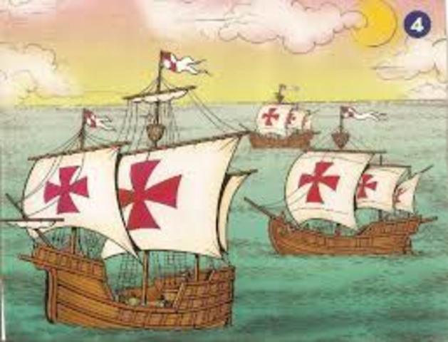 Cristobal Colón inicia su viaje.