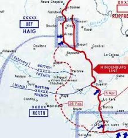 The German withdraw the hindenhurg line