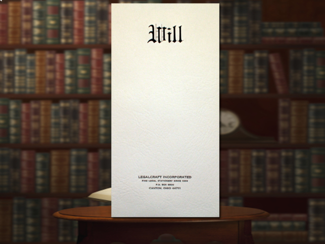 Sarah wrote her will