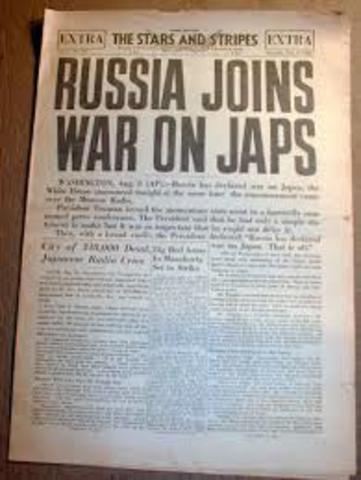 Russia enters war against Japan