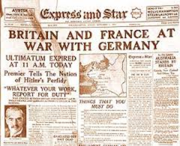 Britan and France Declared War with Germany