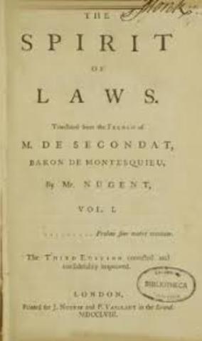 Montesquieu publishes "On the Spirit of Laws"
