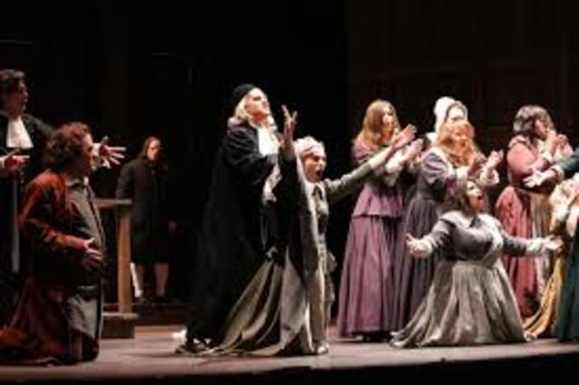 Abigail starts acting up because Marry Warren's "spirit" is attacking her.