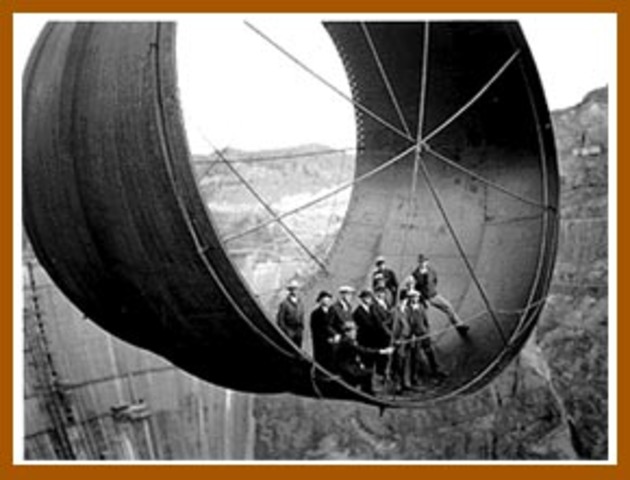Construction of the Hoover Dam Begins