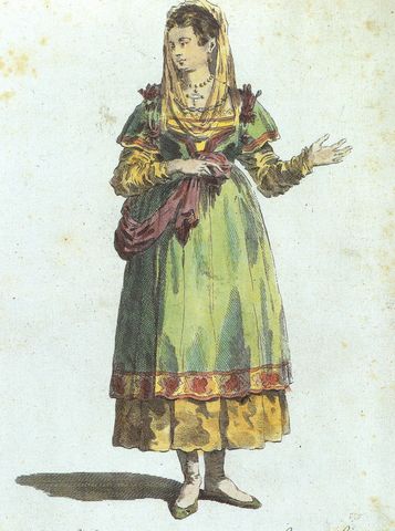 Ενδυμασία γυναίκας από την Πάρο του 1568