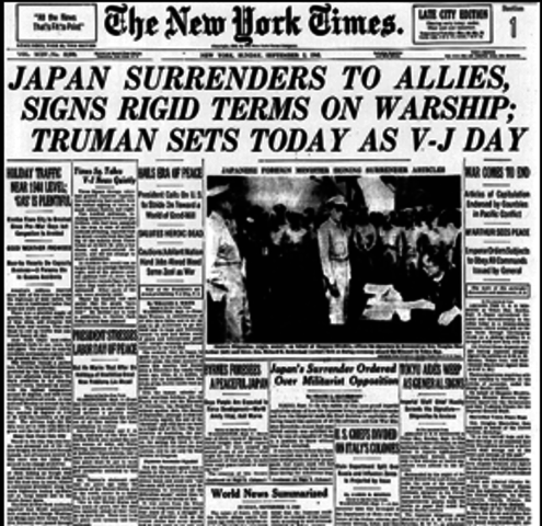 Japan Surrenders ending WWII