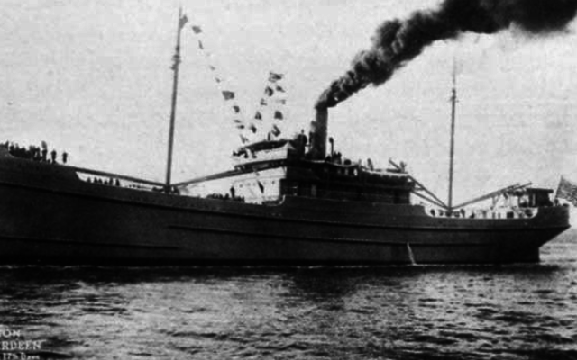 Ship crosses the Atlantic Ocean